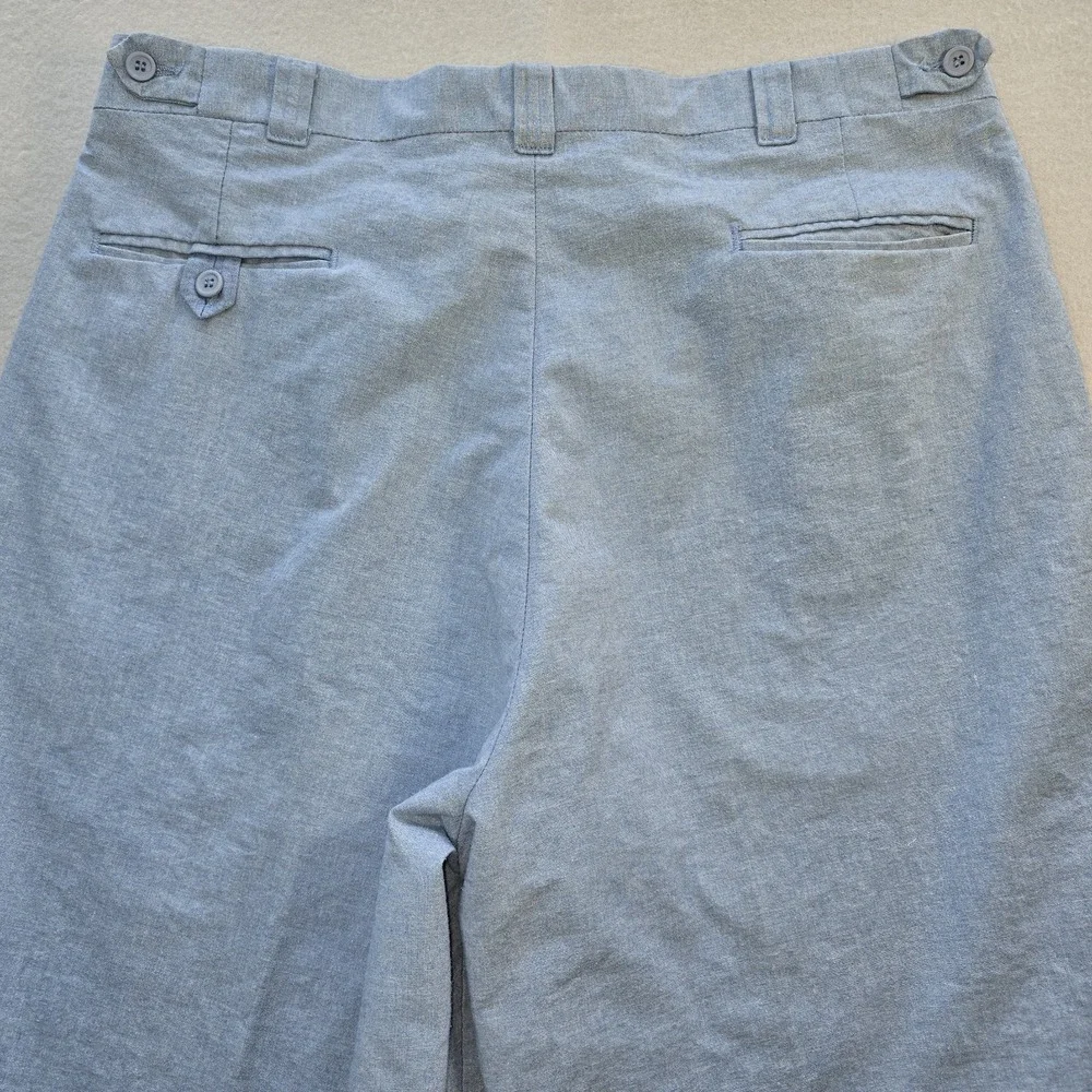 Vtg LANDS END Pleated Chino Pants 38x32 Made in USA Blue Old Money Dad Aesthetic